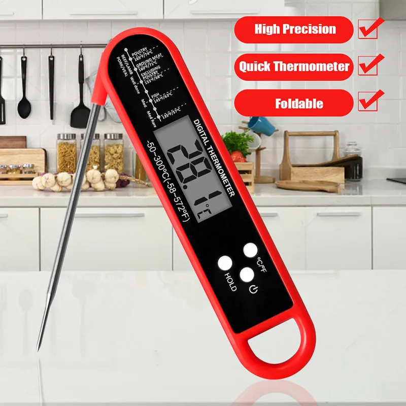 Digital Thermometer Probe - Foldable Meat Thermometer Digital Kitchen Food