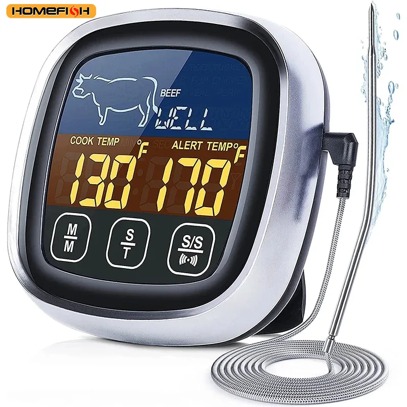 Digital Thermometer Probe - HOMEFISH Digital Meat Kitchen Thermometer Stainless