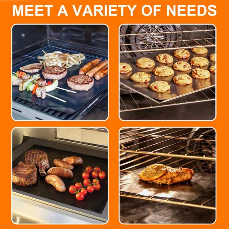 Heat Resistant Mat - 3Pcs Grill Mat Non-Stick Food Grade