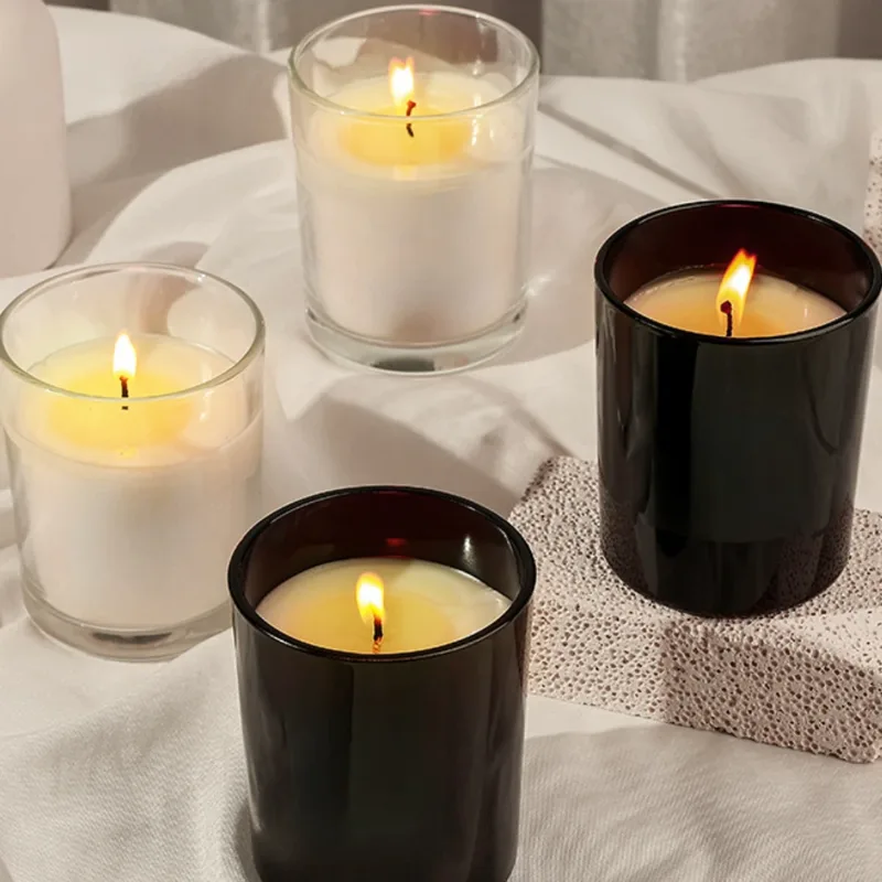 Luxury Candle Supplies Jars - Luxury Glass Candle Jar Black White